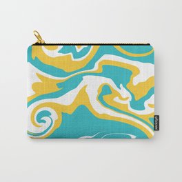 Spill - Turquoise and Yellow Carry-All Pouch | Yellow, Cool, Spill, Mix, Bright, Laec, Summer, Turquoise, Marble, Swirls 