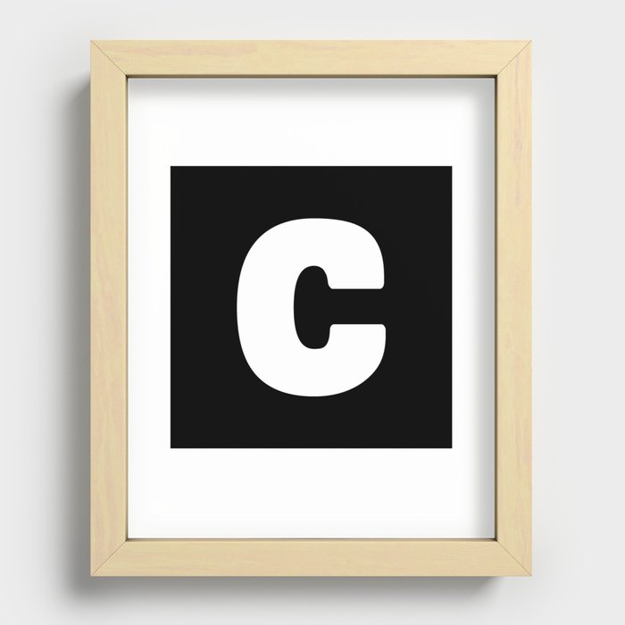 C (White & Black Letter) Recessed Framed Print