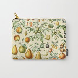 Fruit III Vintage Illustration by Adolphe Millot Fruits Pear Grapes Peach Vegan Whole Food Plants Carry-All Pouch