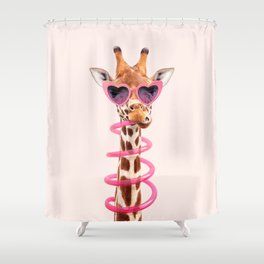 THIRSTY GIRAFFE Shower Curtain
