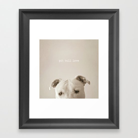 Pit bull love Framed Art Print