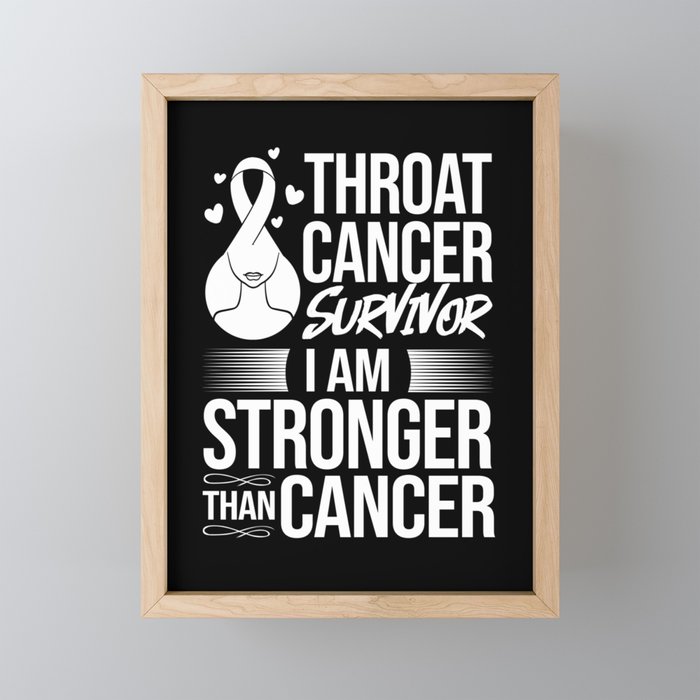 Head and Neck Throat Cancer Ribbon Survivor Framed Mini Art Print