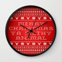Filthy Animal Christmas Sweater Wall Clock