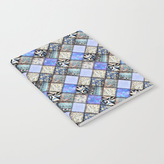 Faux Patchwork Quilting - Blues Notebook