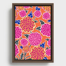 Saturated Flower Pattern 3 Framed Canvas