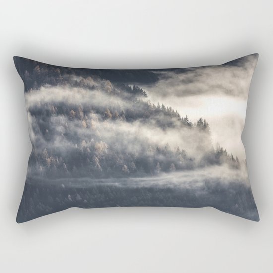 Foggy Landscape Rectangular Pillow