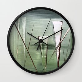 Pastures New ~ 'Reeds of Change' Collection by Clare Boggs Wall Clock