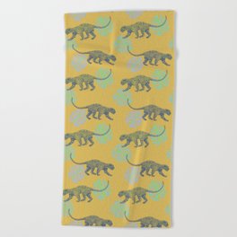Clouded Leopard in Yellow Beach Towel