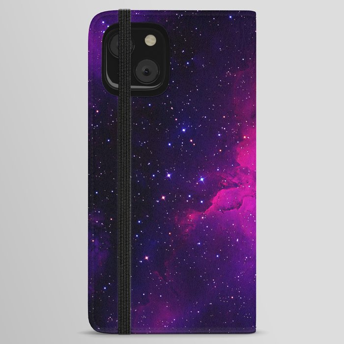 A beautiful, bright space nebula.  iPhone Wallet Case