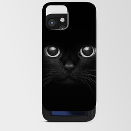 Black Cat Face iPhone Card Case
