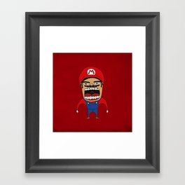 Screaming Mario Framed Art Print