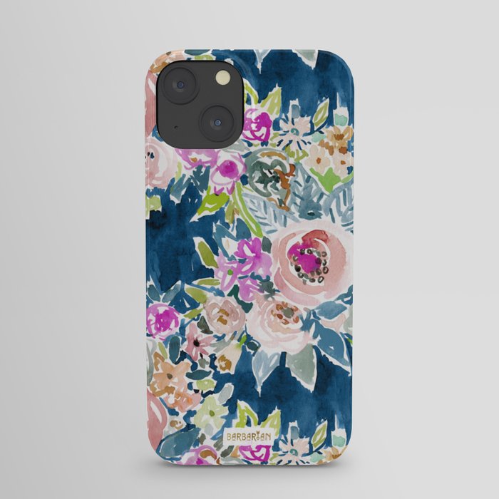 NAVY SO LUSCIOUS Colorful Watercolor Floral iPhone Case