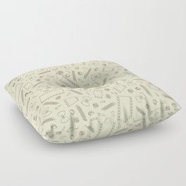 Macaroni Art Outlines on a Cream Background Floor Pillow