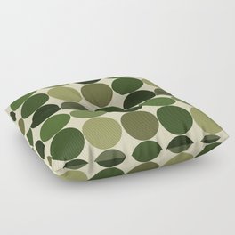 Medium green shades circles 3 Floor Pillow
