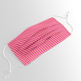 [ Thumbnail: Light Salmon & Deep Pink Colored Stripes/Lines Pattern Face Mask ]