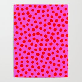 Keep me Wild Animal Print - Pink with Red Spots Poster