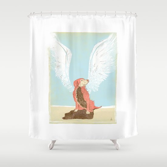 All Dogs Go to Heaven (Golden Retriever) Shower Curtain