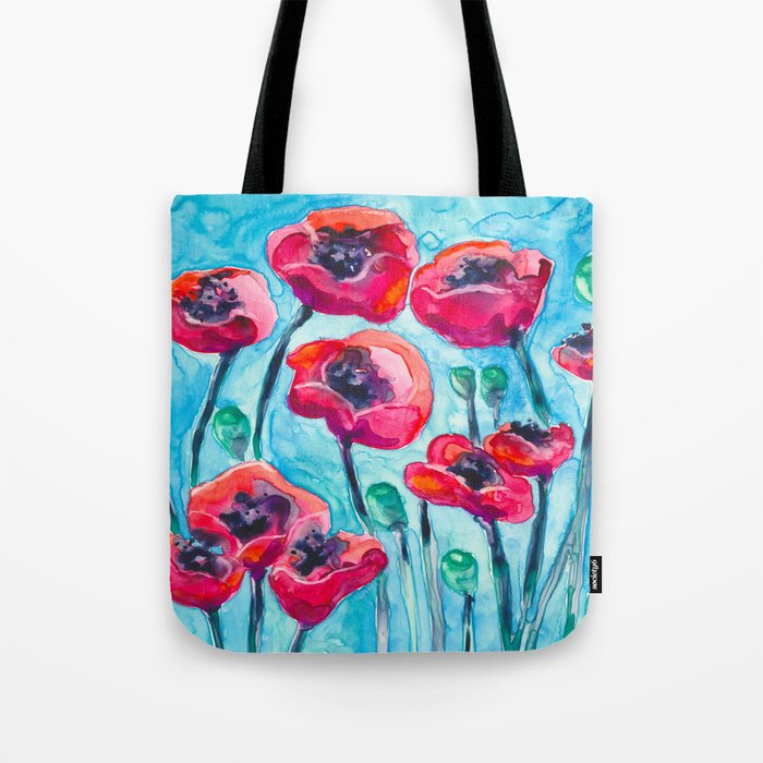 Poppy Sky Tote Bag by Brazen Design Studio