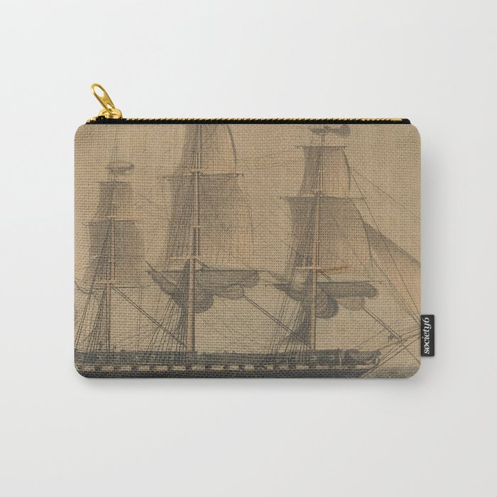 Vintage USS Constitution Ship Illustration (1846) Carry-All Pouch