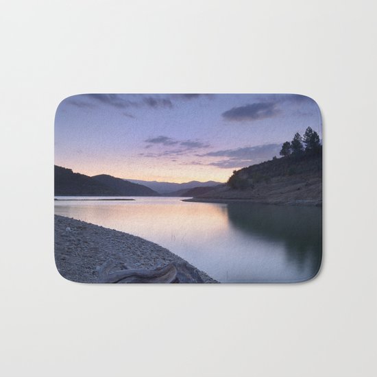 "Mountain light". Blue sunset II. Bath Mat