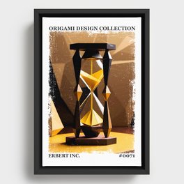Origami Yellow Hourglass Framed Canvas