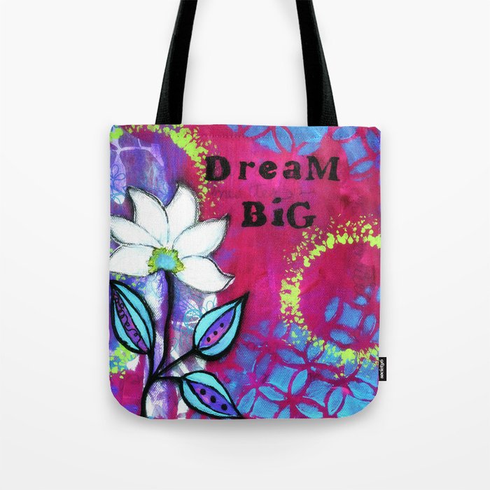 Dream Big Painting For Girl White Flower Inspirational Painting