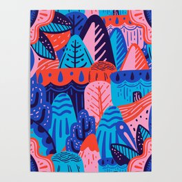 Colorful Zany Nature Doodle Poster