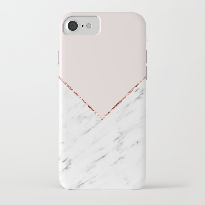 Peony Blush Geometric Marble Iphone Case By Marbleco