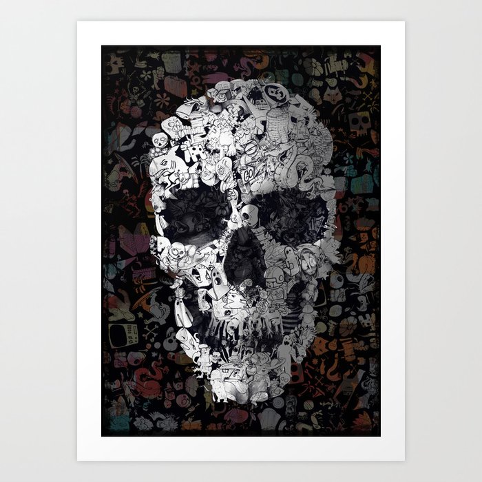 Doodle Skull Art Print