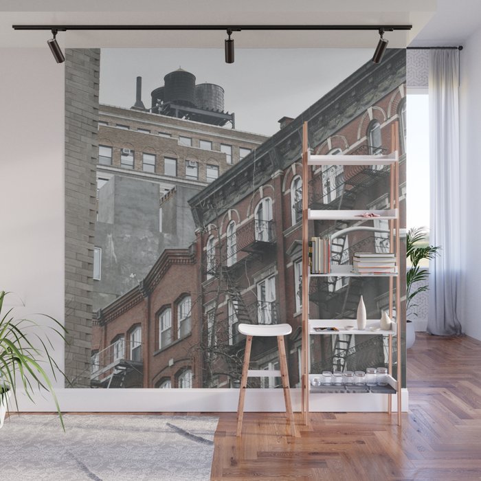 New York City corners, fire escapes, ladders fine art , nyc, America, photo Wall Mural
