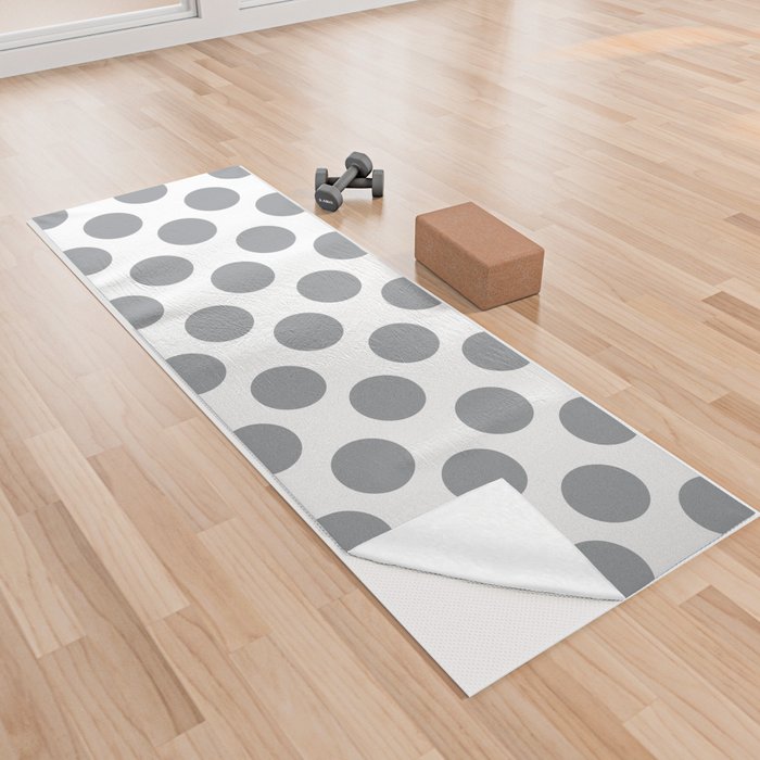 Steely Gray - polka 4 Yoga Towel