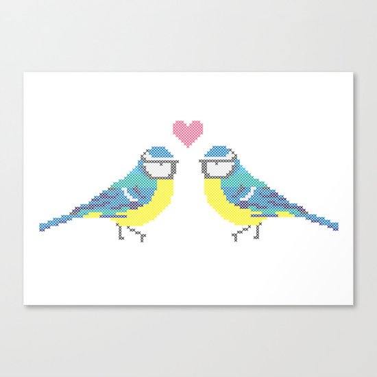 Stitch X Birds Canvas Print