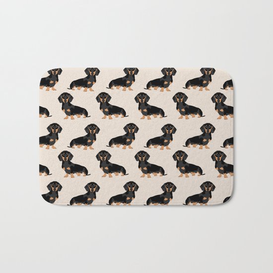 Dachshund doxie pet portrait hot dog weener dog breed funny small dogs puppy gifts for dachshund Bath Mat