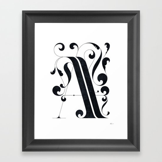 Drop cap "A" Framed Art Print