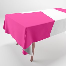 7 (White & Dark Pink Number) Tablecloth