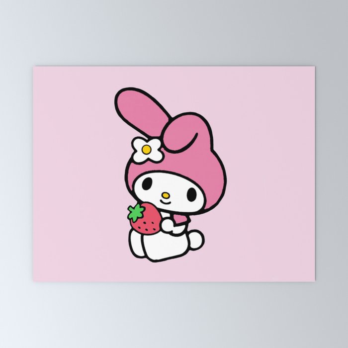 Pink My Melody Bunny Mini Art Print Mini Art Print
