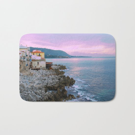 Cefalu Italy Coast Sunset Bath Mat