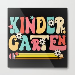 KIndergarten floral pen school design Metal Print