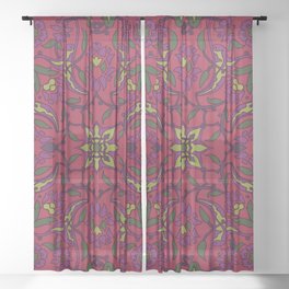 Ornate Arabesque Floral Pattern  Sheer Curtain