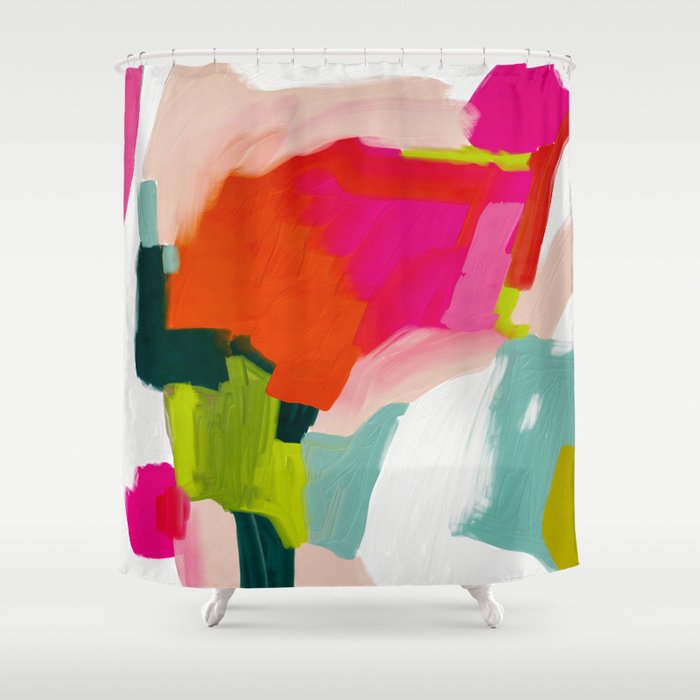 abstract pink art Shower Curtain