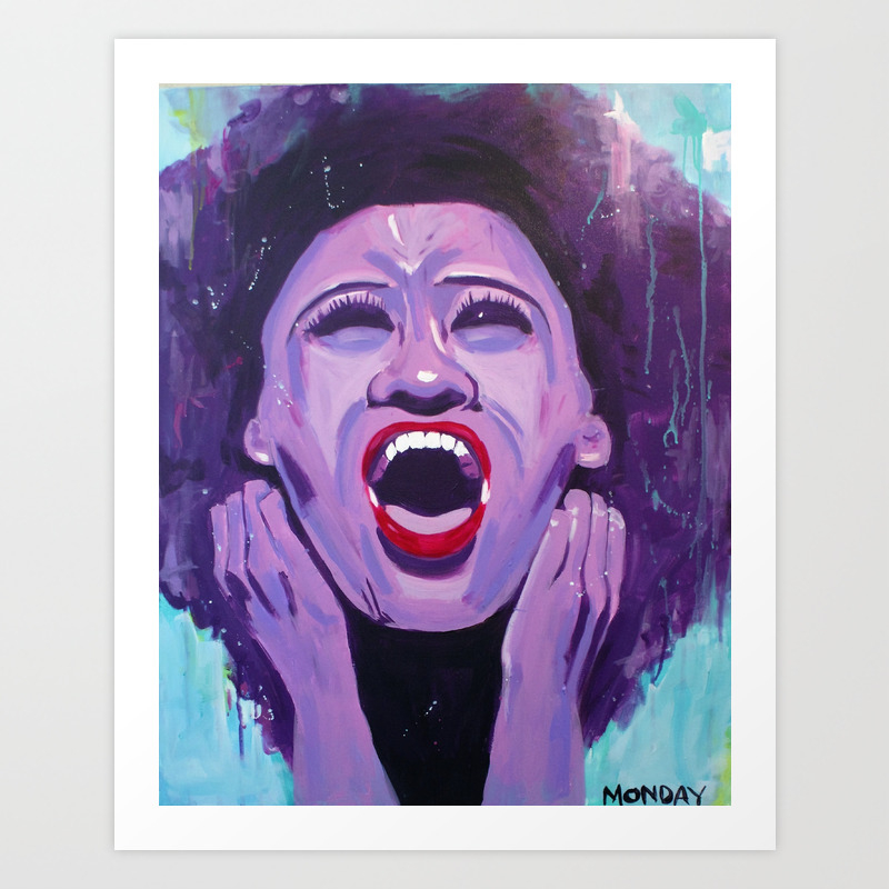 Angry Black Woman Art Print By Artbymonday Society6