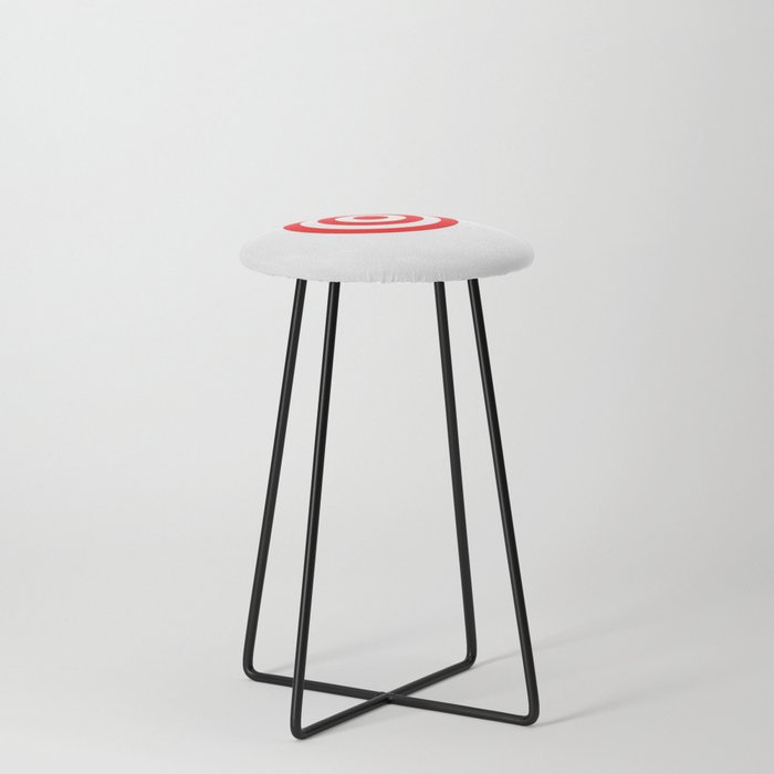 Bullseye Target Red White Shooting Rings Counter Stool by Phoxy