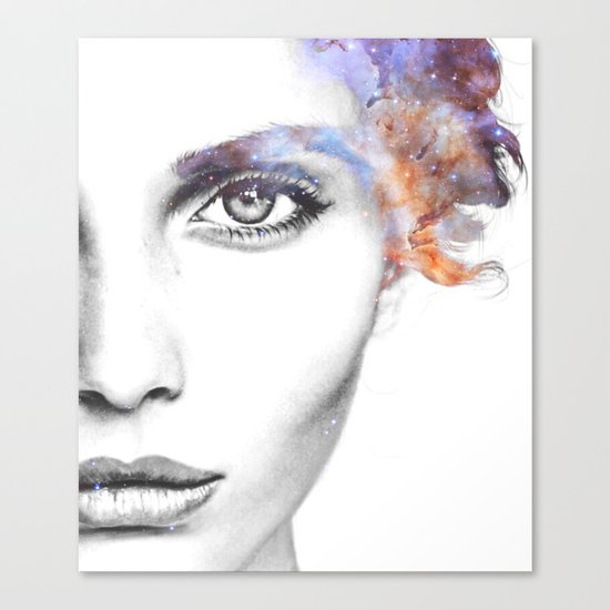 Girl with stars in her hair Canvas Print