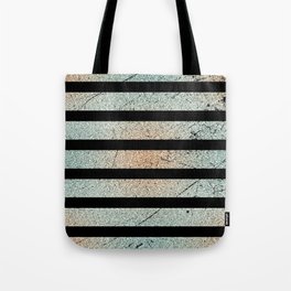 Square grunge retro glitter - black stripes Tote Bag