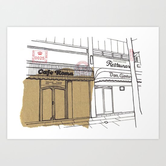 Cafe Roma. Art Print