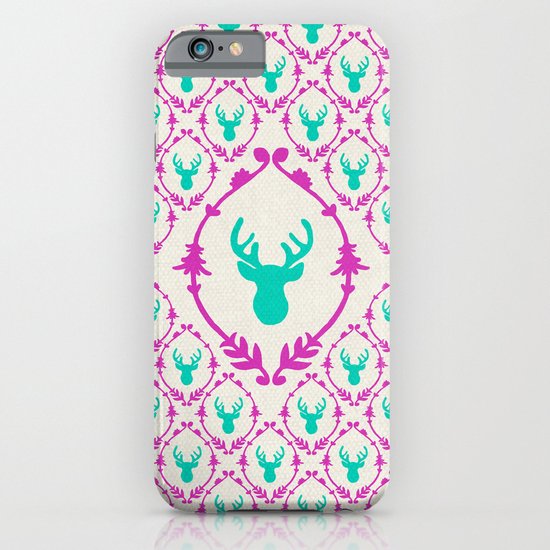 Oh Deer (teal) iPhone & iPod Case