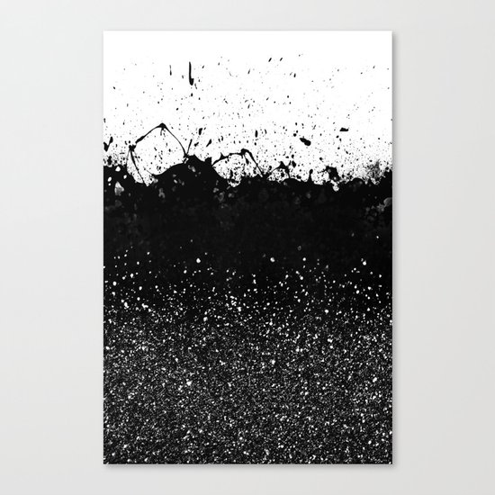 Black and White Splatter Theme Canvas Print