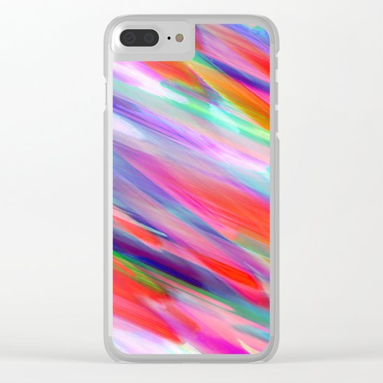 Colorful digital art splashing G399 Clear iPhone Case