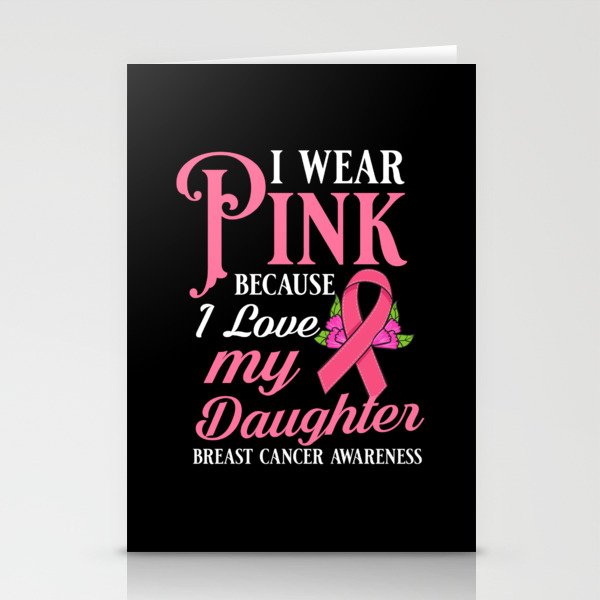 Breast Cancer Ribbon Awareness Pink Quote Stationery Cards