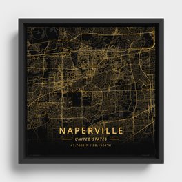 Naperville, United States - Gold Framed Canvas